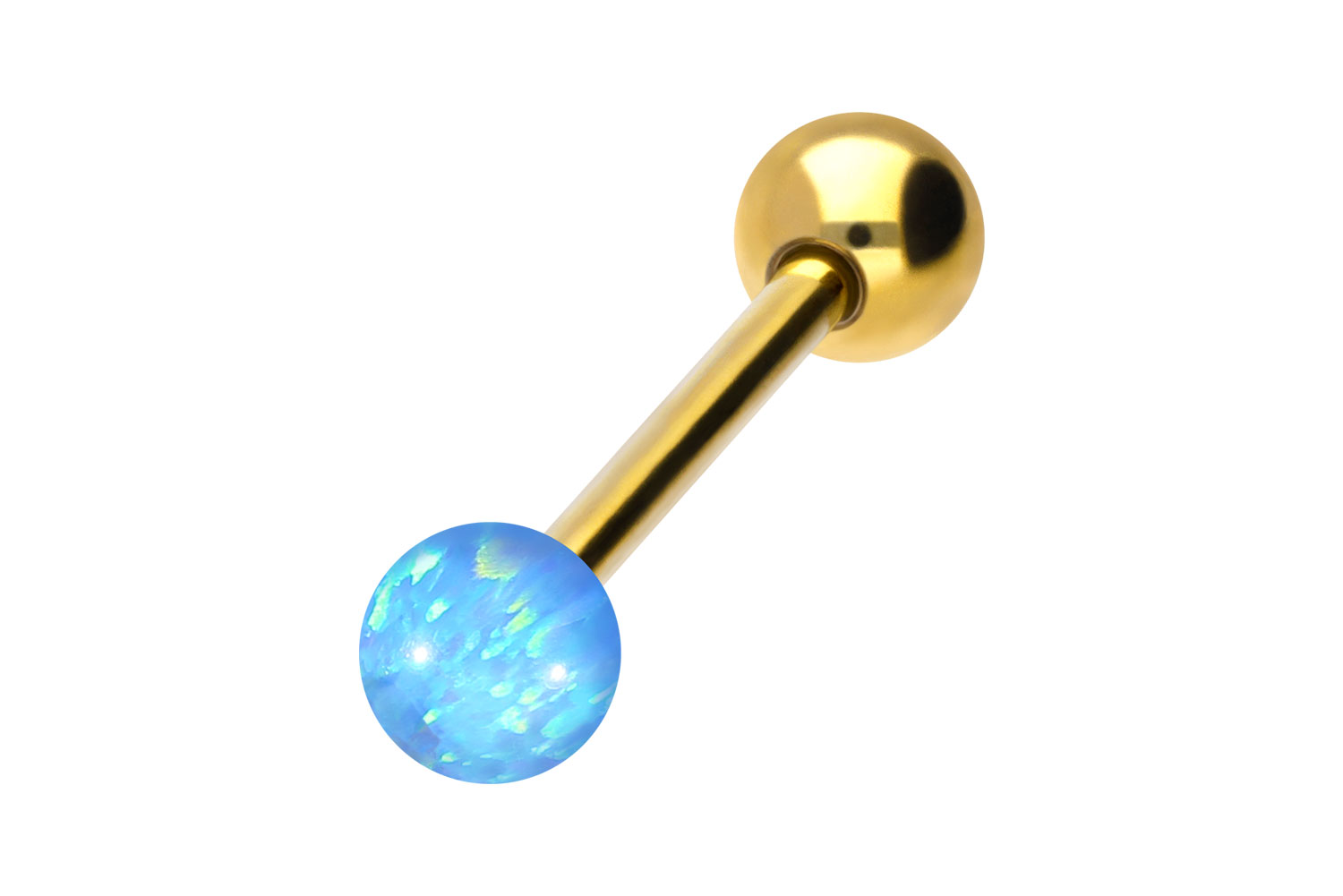 Titan Barbell Piercing SYNTHETISCHER OPAL + TITAN-KUGEL
